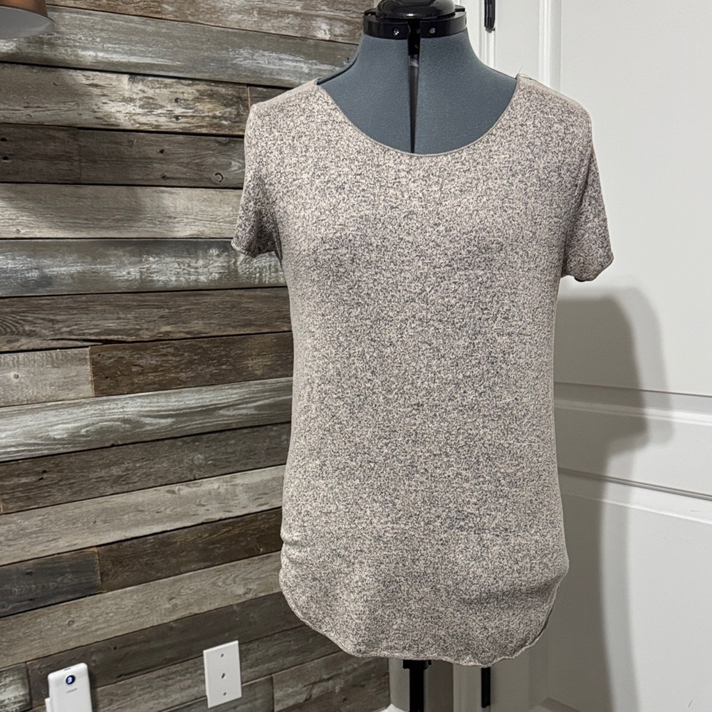 Women's Short Sleeve Knit Top - Cream